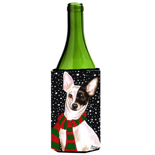 Carolines Treasures Snowy Chihuahua Wine Bottle Can cooler Hugger - AMB1170LITERK