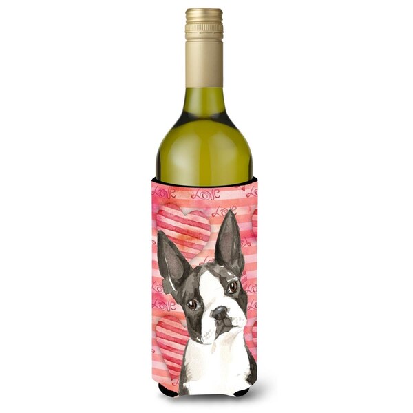 Carolines Treasures Love a Boston Terrier Wine Bottle Beverge Insulator Hugger - CK1775LITERK