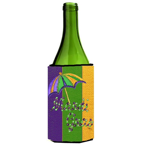 Carolines Treasures Mardi Grass Second Line Umbrella Wine bottle sleeve Hugger - 24 oz. - 8373LITERK