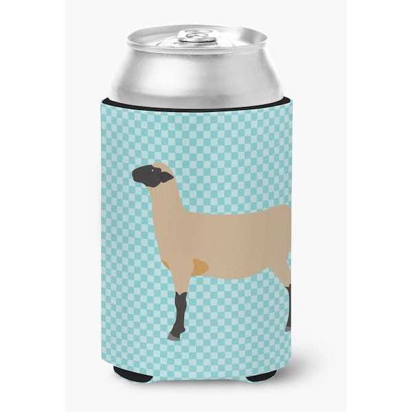 Carolines Treasures Hampshire Down Sheep Blue Check Can or Bottle Hugger - BB8150CC