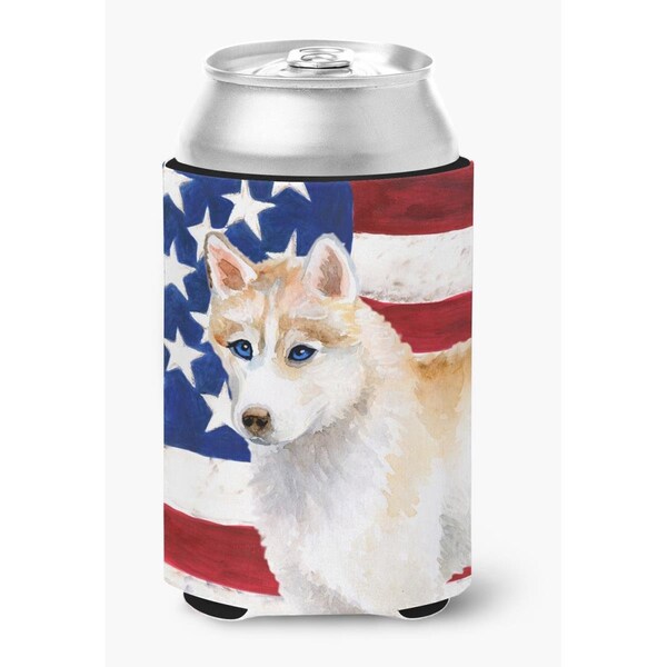 Carolines Treasures Siberian Husky Patriotic Can or Bottle Hugger - BB9655CC