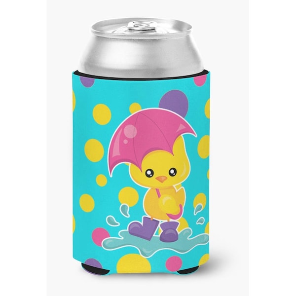 Carolines Treasures Duck in the Rain on Polkadots Can or Bottle Hugger - BB7101CC