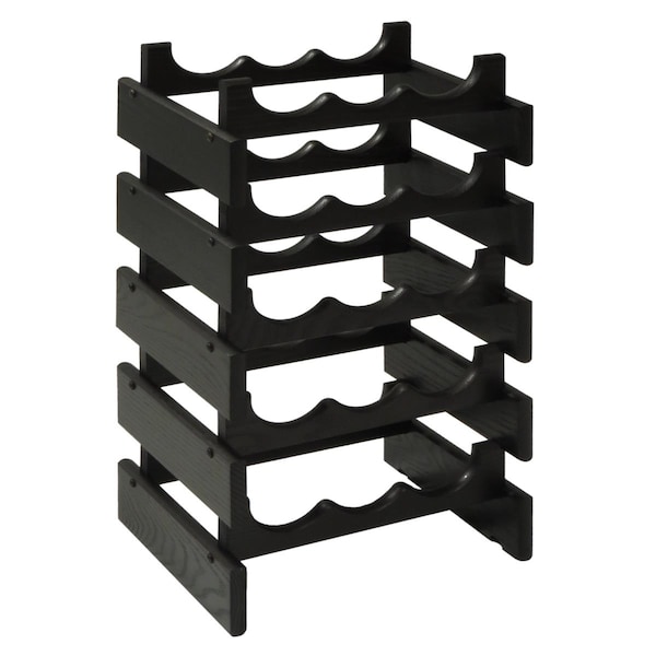Wooden Mallet 15 Bottle Dakota Wine Rack, Black - WR35BK