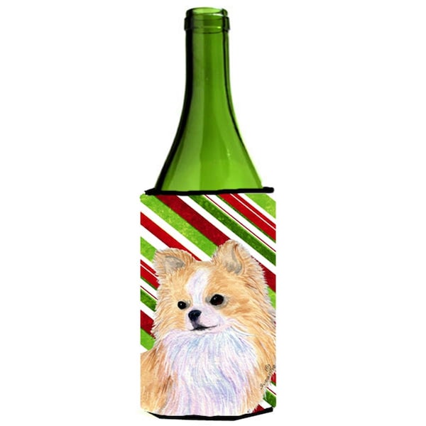 Carolines Treasures Chihuahua Candy Cane Holiday Christmas Wine Bottle  Hugger - 24 oz. - SS4542LITERK