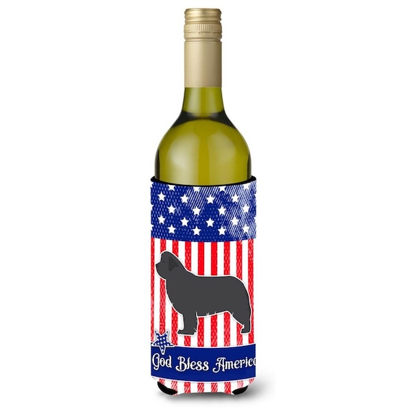 Carolines Treasures USA Patriotic Newfoundland Wine Bottle Beverge Insulator Hugger - BB3364LITERK
