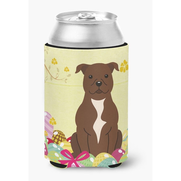 Carolines Treasures Easter Eggs Staffordshire Bull Terrier Chocolate Can or Bottle Hugger - BB6048CC