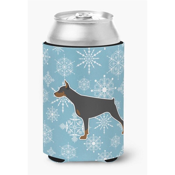Carolines Treasures Winter Snowflake Doberman Pinscher Can or Bottle Hugger - BB3560CC