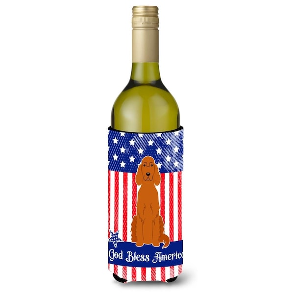 Carolines Treasures Patriotic USA Irish Setter Wine Bottle Beverge Insulator Hugger - BB3059LITERK
