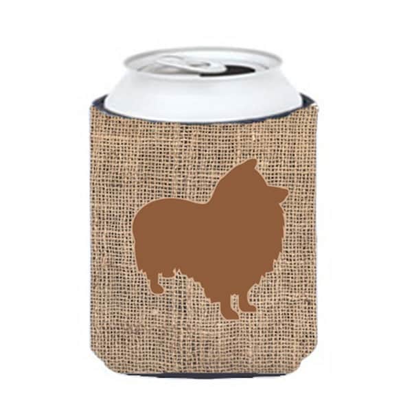 Carolines Treasures Sheltie Burlap And Brown Can Or Bottle  Hugger - BB1080-BL-BN-CC
