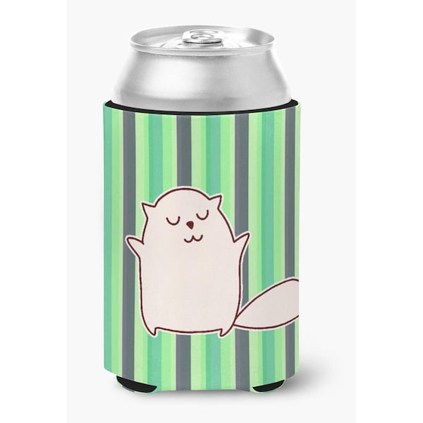 Carolines Treasures Cat Green Stripes Can or Bottle Hugger - BB6856CC