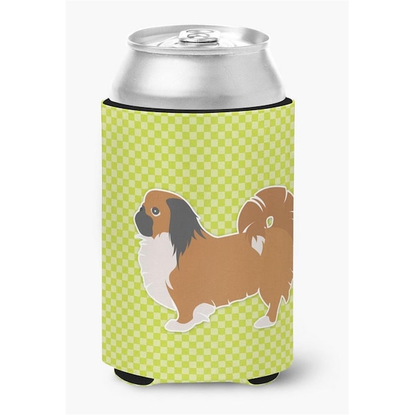 Carolines Treasures Pekingese Checkerboard Green Can or Bottle Hugger - BB3838CC