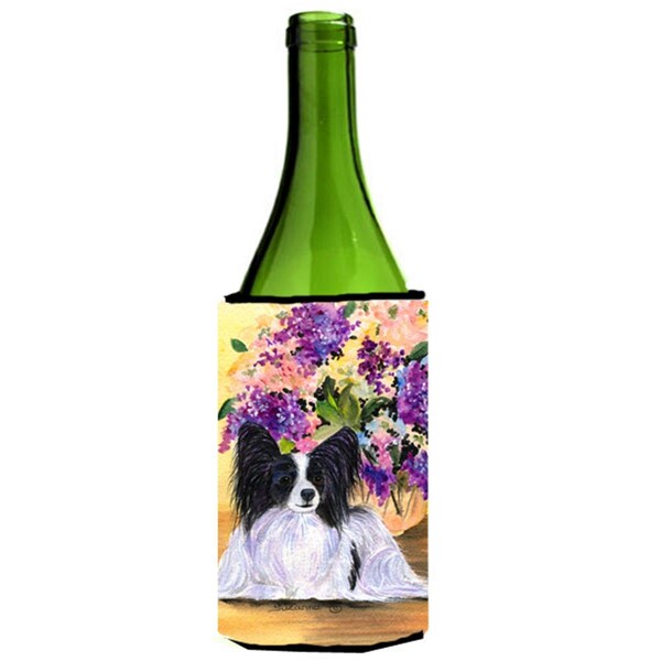Carolines Treasures Papillon Wine bottle sleeve Hugger - 24 oz. - SS8288LITERK