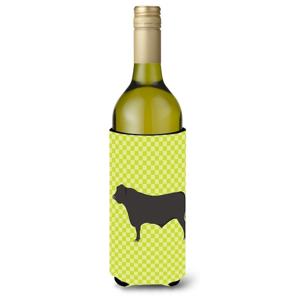 Carolines Treasures Black Angus Cow Green Wine Bottle Beverge Insulator Hugger - BB7654LITERK