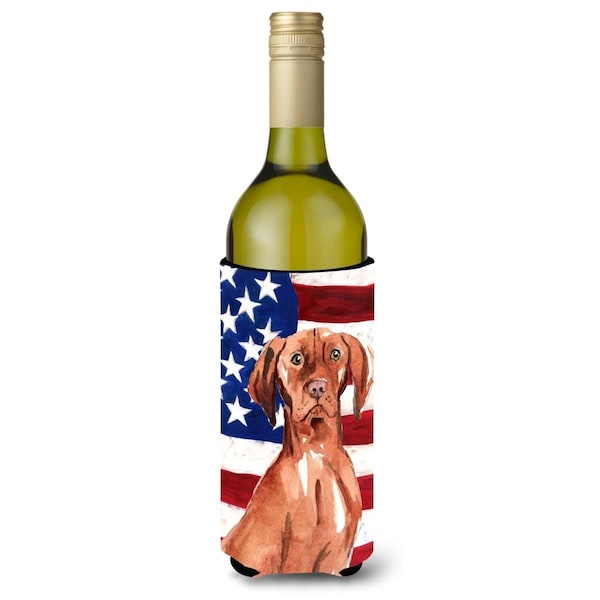 Carolines Treasures Patriotic USA Vizsla Wine Bottle Beverge Insulator Hugger - CK1729LITERK
