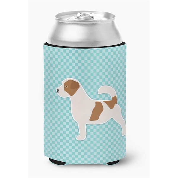 Carolines Treasures Jack Russell Terrier Checkerboard Blue Can or Bottle Hugger - BB3707CC