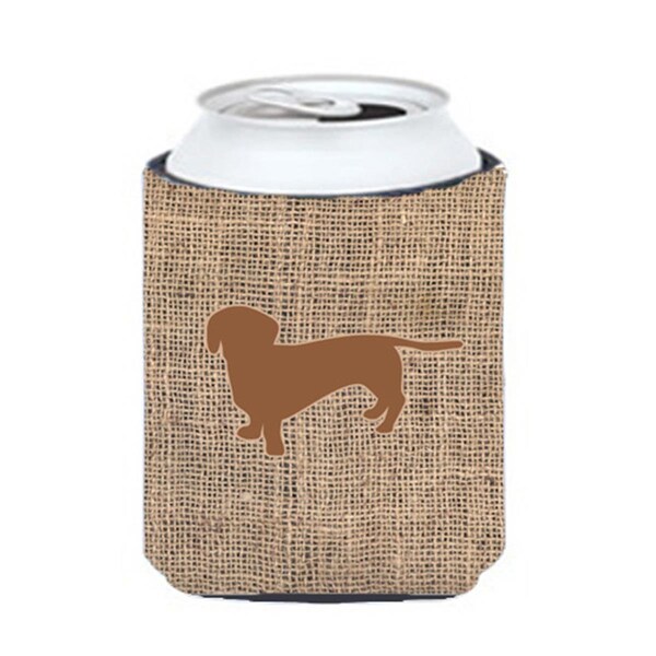 Carolines Treasures Dachshund Burlap And Brown Can Or Bottle  Hugger - BB1088-BL-BN-CC