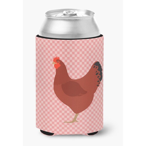 Carolines Treasures New Hampshire Red Chicken Pink Check Can or Bottle Hugger - BB7843CC