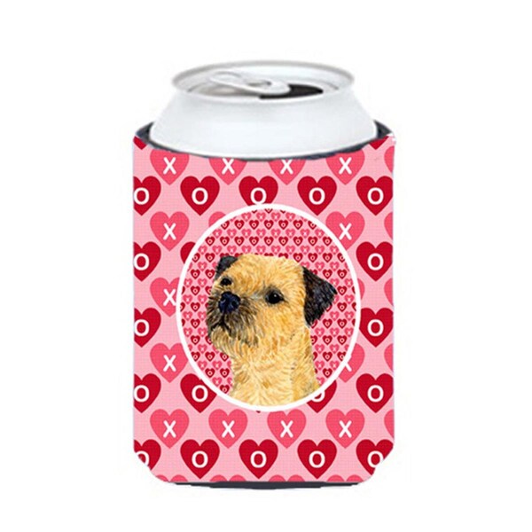 Carolines Treasures Border Terrier Valentines Love And Hearts Can Or Bottle  Hugger - 12 oz. - LH9143CC