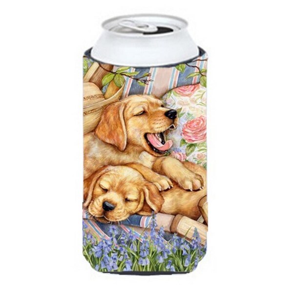 Carolines Treasures Yellow Labrador Deck Pups Tall Boy Can cooler Hugger - CDCO0194TBC
