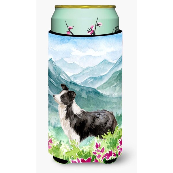 Carolines Treasures Mountian Flowers Border Collie Tall Boy Beverage Insulator Hugger - CK1990TBC