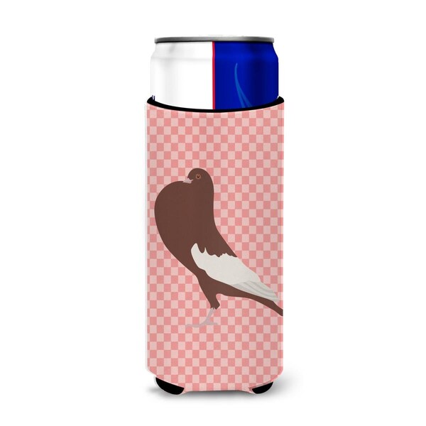 Carolines Treasures English Pouter Pigeon Pink Check Michelob Ultra Hugger for Slim Cans - BB7954MUK
