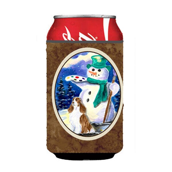 Carolines Treasures Artist Snowman With Springer Spaniel Can Or bottle sleeve Hugger - 12 oz. - SS1001CC