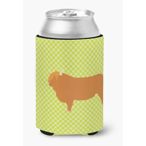 Carolines Treasures Highland Cow Green Can or Bottle Hugger - BB7646CC