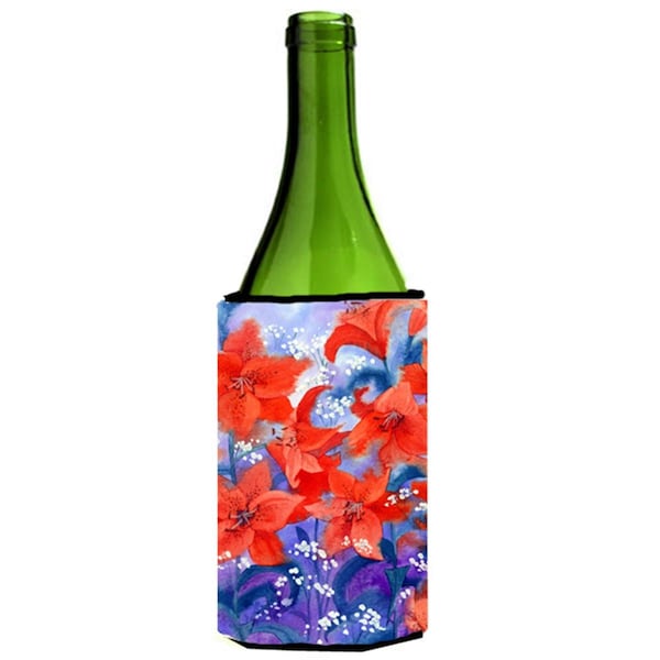 Carolines Treasures Lillies Wine Bottle Can cooler Hugger - IBD0257LITERK