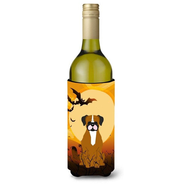 Carolines Treasures Halloween Flashy Fawn Boxer Wine Bottle Beverge Insulator Hugger - BB4382LITERK