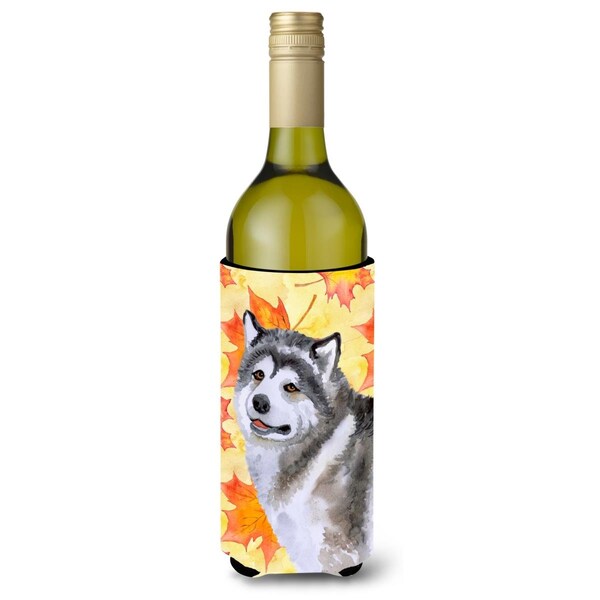 Carolines Treasures Alaskan Malamute Fall Wine Bottle Beverge Insulator Hugger - BB9899LITERK