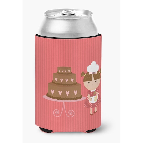 Carolines Treasures Valentines Cake Baker Brunette Can or Bottle Hugger - BB7263CC