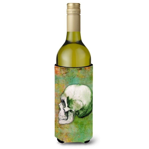 Carolines Treasures Day of the Dead Green Skull Wine Bottle Beverge Insulator Hugger - BB5122LITERK