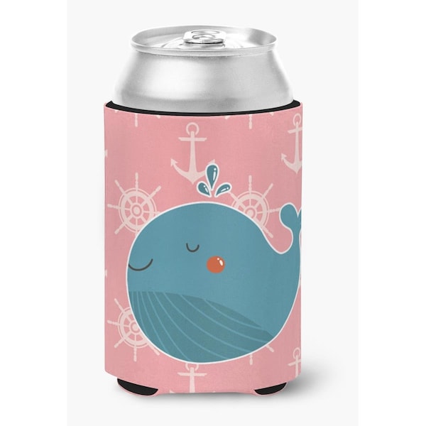 Carolines Treasures Whale on Pink Nautical Can or Bottle Hugger - BB7160CC