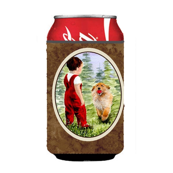 Carolines Treasures Little Boy With His Golden Retriever Can Or bottle sleeve Hugger - 12 oz. - SS8545CC