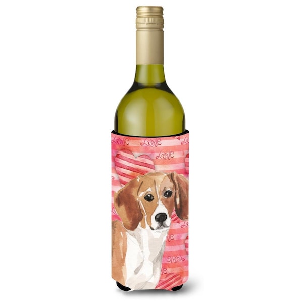 Carolines Treasures Beagle Love Wine Bottle Beverge Insulator Hugger - BB9474LITERK