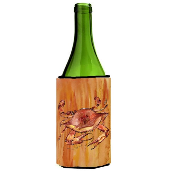 Carolines Treasures Cooked Crab Spicy Hot Wine Bottle   Hugger - 8139LITERK