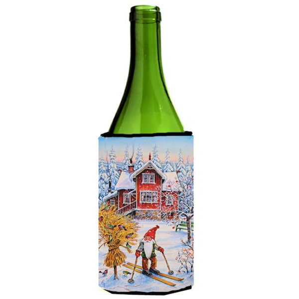 Carolines Treasures Christmas Gnome Skiing Wine Bottle Can cooler Hugger - ACG0034LITERK