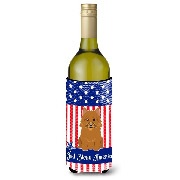 Carolines Treasures Patriotic USA Norwich Terrier Wine Bottle Beverge Insulator Hugger - BB3015LITERK