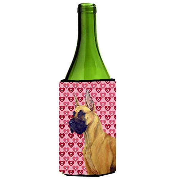 Carolines Treasures Great Dane Hearts Love And Valentines Day Portrait Wine Bottle  Hugger - 24 oz. - LH9130LITERK