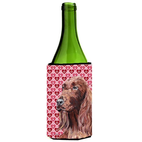 Carolines Treasures Irish Setter Valentines Love Wine bottle sleeve Hugger 24 oz. - SC9552LITERK