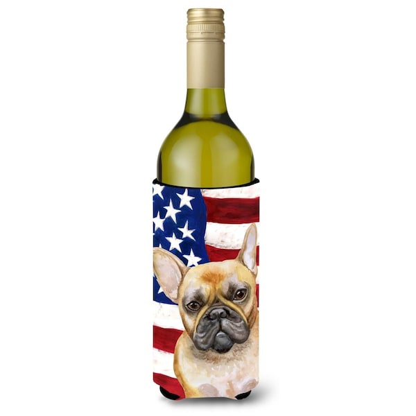 Carolines Treasures French Bulldog Patriotic Wine Bottle Beverge Insulator Hugger - BB9688LITERK