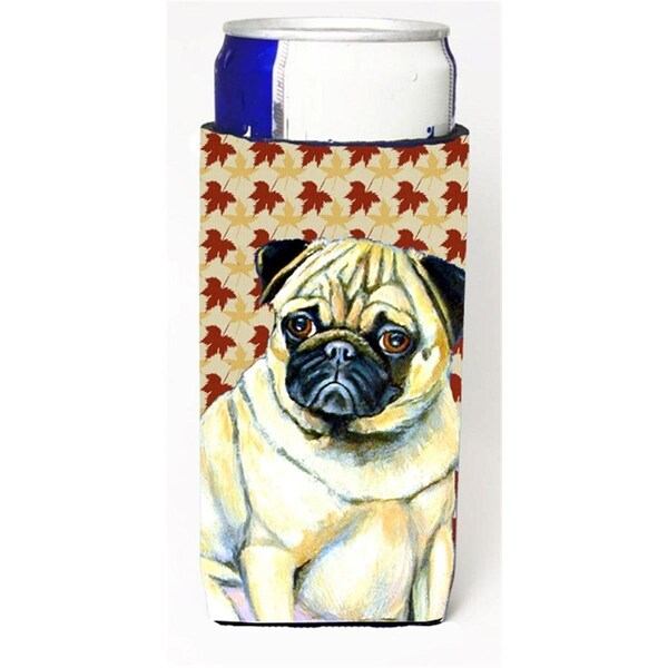 Carolines Treasures Pug Fall Leaves Portrait Michelob Ultra s For Slim Cans - 12 oz. - LH9117MUK