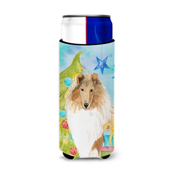 Carolines Treasures Christmas Tree Rough Collie Michelob Ultra Hugger for Slim Cans - CK1867MUK