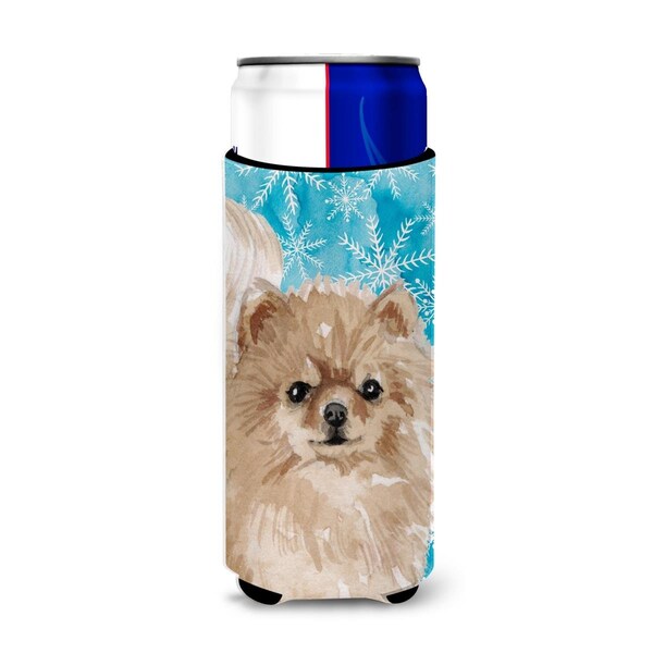 Carolines Treasures Pomeranian Winter Michelob Ultra Hugger for Slim Cans - BB9460MUK