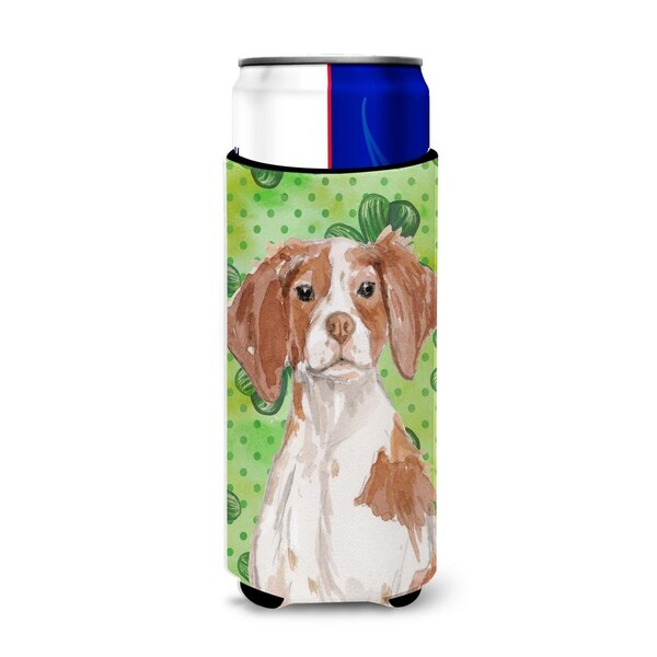 Carolines Treasures Brittany Spaniel St. Patricks Michelob Ultra Hugger for Slim Cans - BB9539MUK