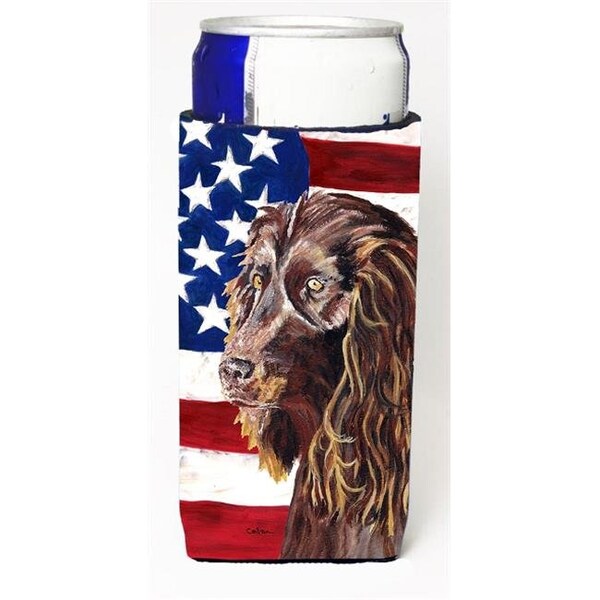 Carolines Treasures Carolines Treasures SC9518MUK Boykin Spaniel Usa American Flag Michelob Ultra bottle sleeve for Slim Can - SC9518MUK