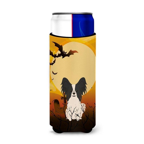 Carolines Treasures Halloween Papillon Black and White Michelob Ultra Hugger for Slim Cans - BB4342MUK