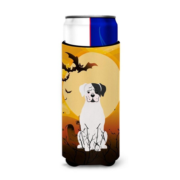 Carolines Treasures Halloween White Boxer Cooper Michelob Ultra Hugger for Slim Cans - BB4380MUK