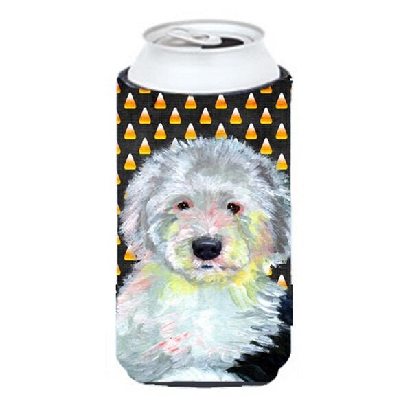 Carolines Treasures Old English Sheepdog Candy Corn Halloween Portrait Tall Boy bottle sleeve Hugger - 22 To 24 oz. - LH9046TBC