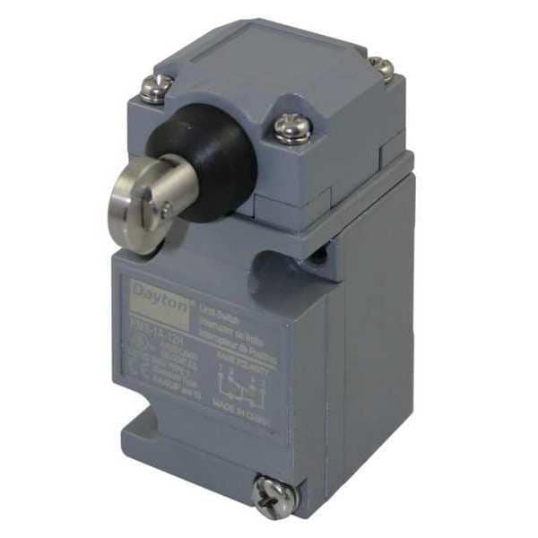 Interruptor de límite Dayton de servicio pesado, con pistón y rodillo, SPDT, 10A @ 600V AC, Ubicación del actuador: Lateral - 11X449.